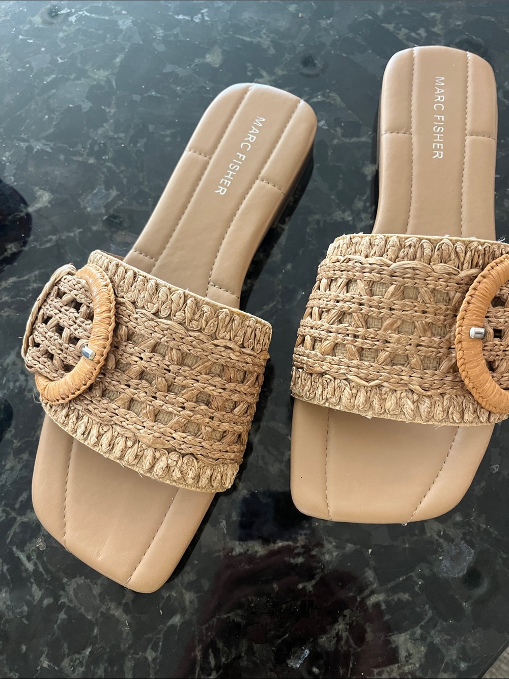 Summer tan straw sandals